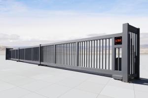 China Telescopic Sliding Gate , Powder Coating Retractable Sliding Door With Trackless Operation wholesale