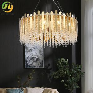 China Titanium Crystal Pendant Light For Villa Lobby Hotel Living Room wholesale