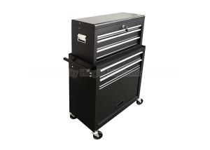 China 5 Drawer Black SPCC Cold Steel 600mm Roll Tool Chest Cabinet Combo wholesale