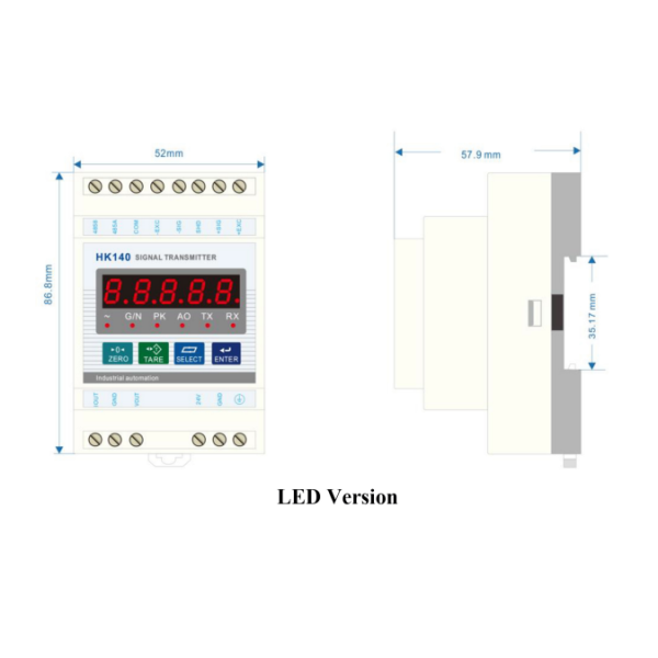 Compact Weighing Transmitter With Multi-Output & LED / OLED Display Options HK140