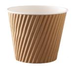 Custom Print Disposable Hot Food Grade 350gsm Kraft Brown Ripple Paper Bowl