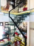 Single straight steel stringer staircase VK01S Spiral Staircase Tread: glass