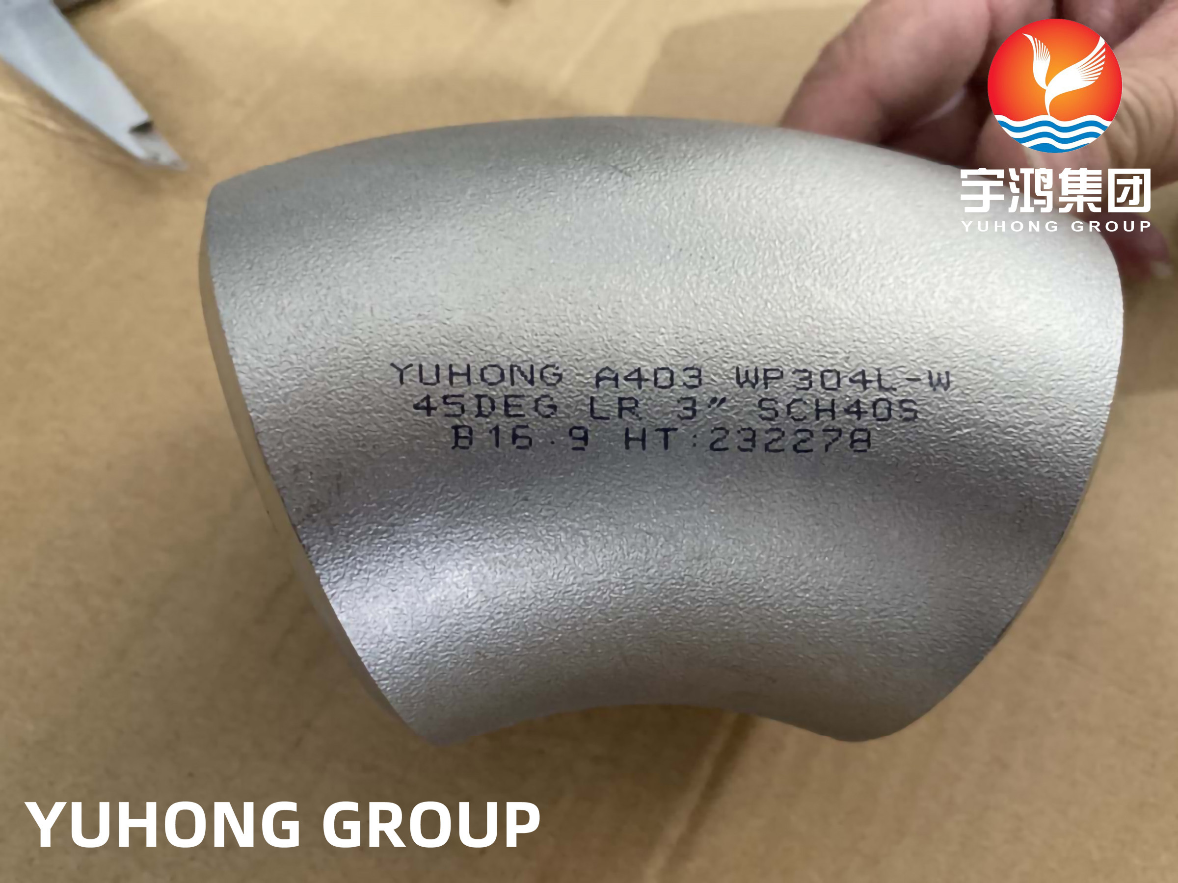 ASTM A403 WP304L 3 Inch 45 Degree Seamless Elbow Butt Welded B16.9 For Steel Pipe