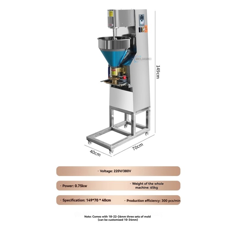 Vertical Commercial Automatic Meatball Maker Multi-Functional, Effortless For Beef/Fish/Lion's Head Balls