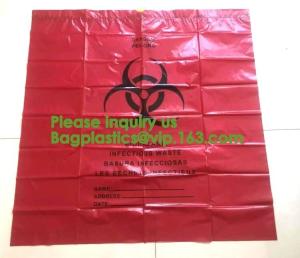 China Biodegradable Dtrawstring Biohazard Bags Medical Drawtape, Biological Hazardous Waste Disposal,Yellow red green blue wholesale