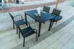 5 Pieces Extendable Modern Black China Manufacturer Wood Metal Chairs Patio