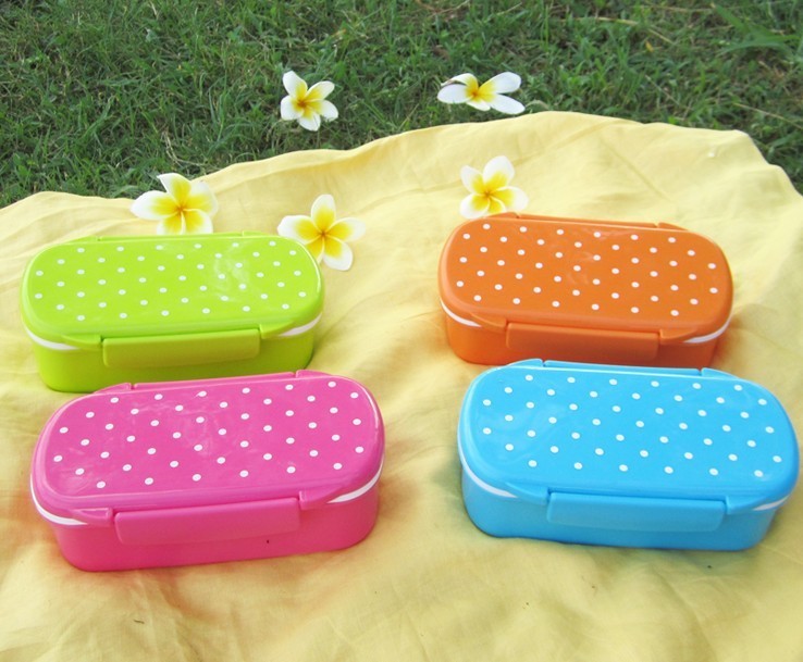 2 layer japanese lunch box plastic & red-green -yellow- lunch box & bins & square food carrier & lunch box for kid's