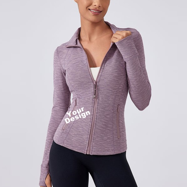 OEM ODM Sculpt Naked Feeling Workout Jacket, Customizable Quick Dry Long Sleeve Fitness Jacket For Women