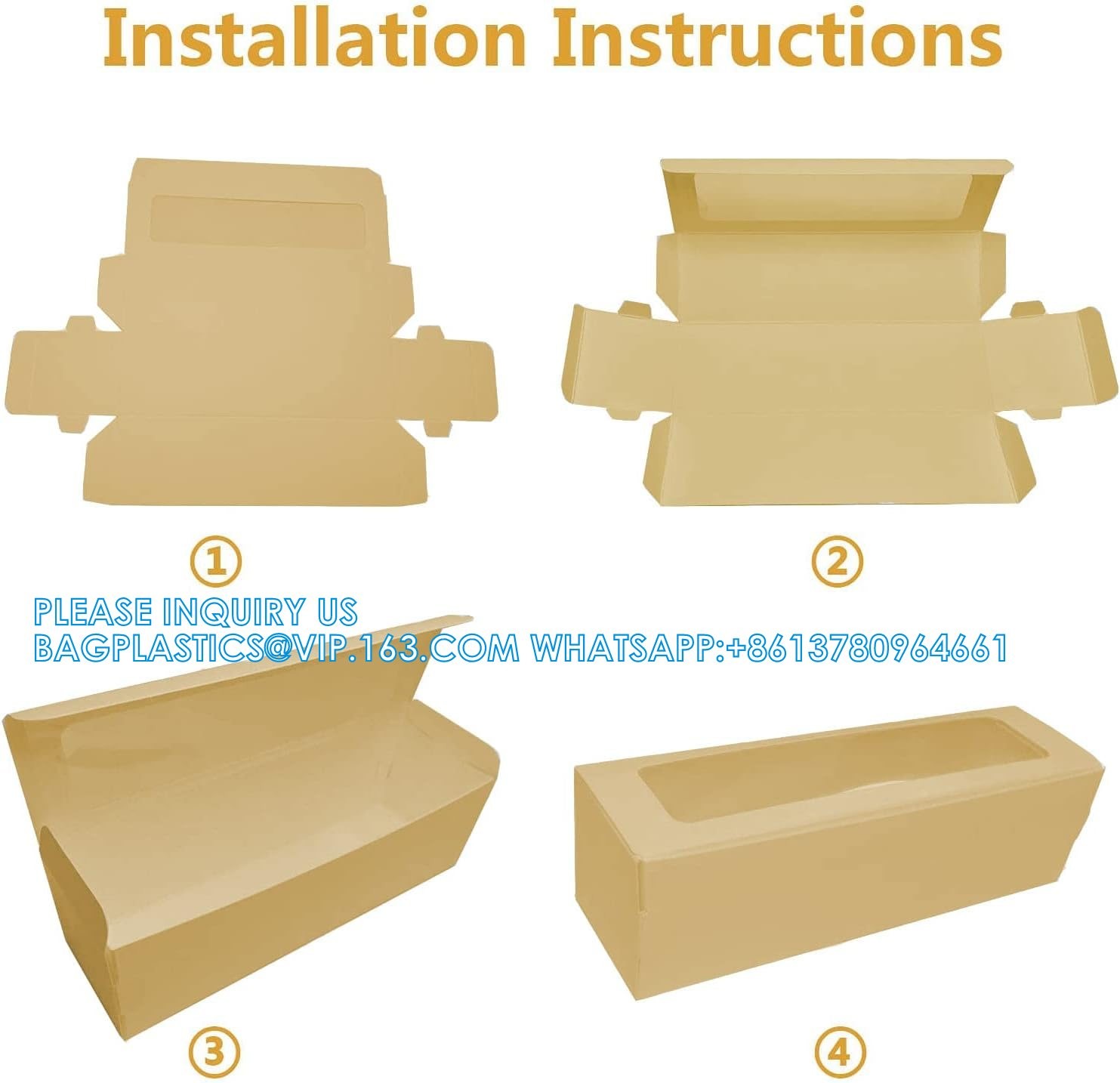 Bakery Boxes Brown With Clear Display Window Macaron Containers For 6 Macaron Gift Box With 1 Pcs 72ft Golden Ribbon