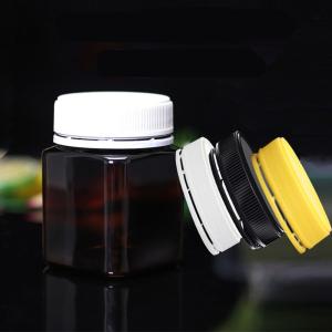 China Custom Printing 400ml Plastic Food Jars square Shape Honey Packaging PET Bottle Recycling wholesale