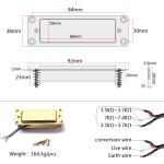 Zinc Alloy Mini Humbucker Pickups Kit Double Coil 7.5k Resistance