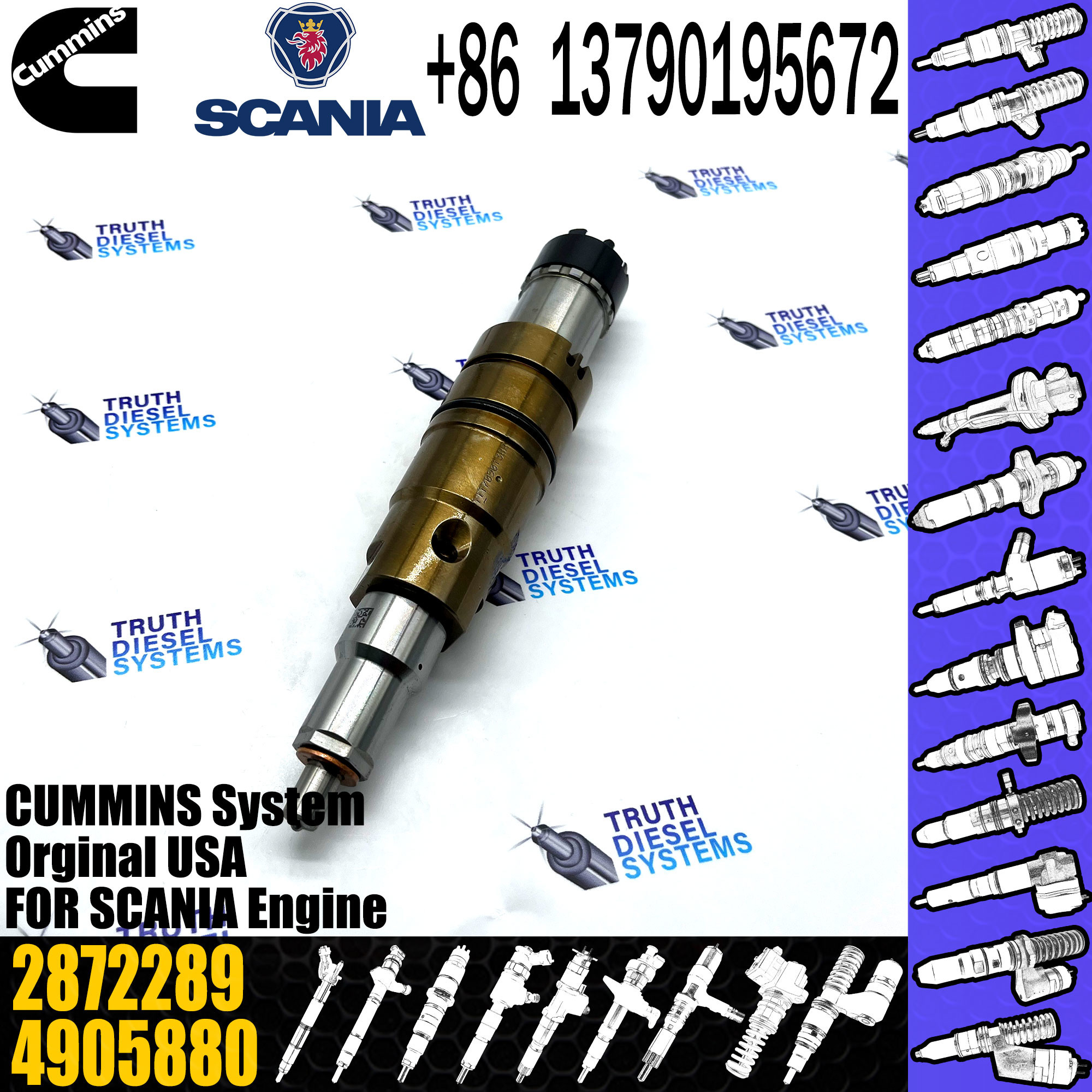 Fuel Diesel Injectors Nozzle 2872289 2030519 1948565 2872544 4384363 2897320 For Cummins ISX 15 Engine