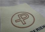 Logo Mid Fold Woven Clothing Labels Shinny Gold 0.4mm Thickness OEKO SGS BV