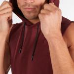 Athletic Fitness Mens Activewear Tops Sleeveless Hoodie Tshirt With Zipper