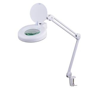 China Hydraulic Look Clamp On Magnifying Lamp Lighted Magnifying Lamp 5 Inch Clear Lens wholesale