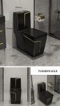 Glossy Glaze 1 Piece Luxury Commode Toilet Mix Pit Spacing 220mm