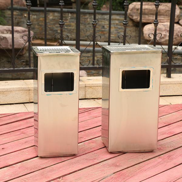 Hotel Lobby Smoke-out Hotel Elevator Ashtray Round Clamshell Shopping Mall Stainless Steel Trash Can