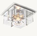 Inner Cylindrical Shade Brass Ceiling Light Flush Mount 40w