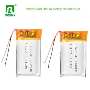China LP602030 3.7v 300mAh Rechargeable Lithium Polymer Battery Durable and Long Cycle Life 500cycles wholesale