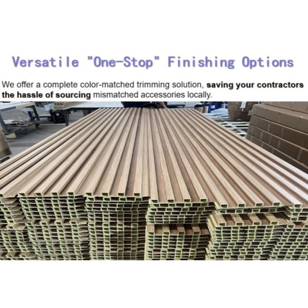 Deep Fluted 160x24mm Interior WPC Wall Panel Eco Friendly Seamless Cladding