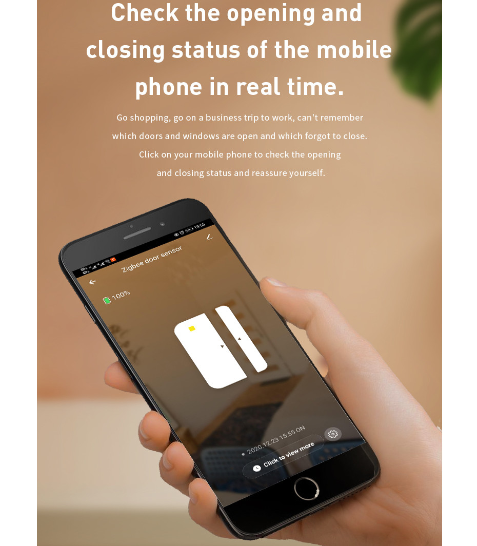 App Remote Assistanceintelligent Linkage Anti-theft Monitoring Tuya Smart Wi-Fi Door Sensor And Window Sensor