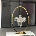 ZT-407V Wholesale event decoration oval support crystal chandelier centerpieces