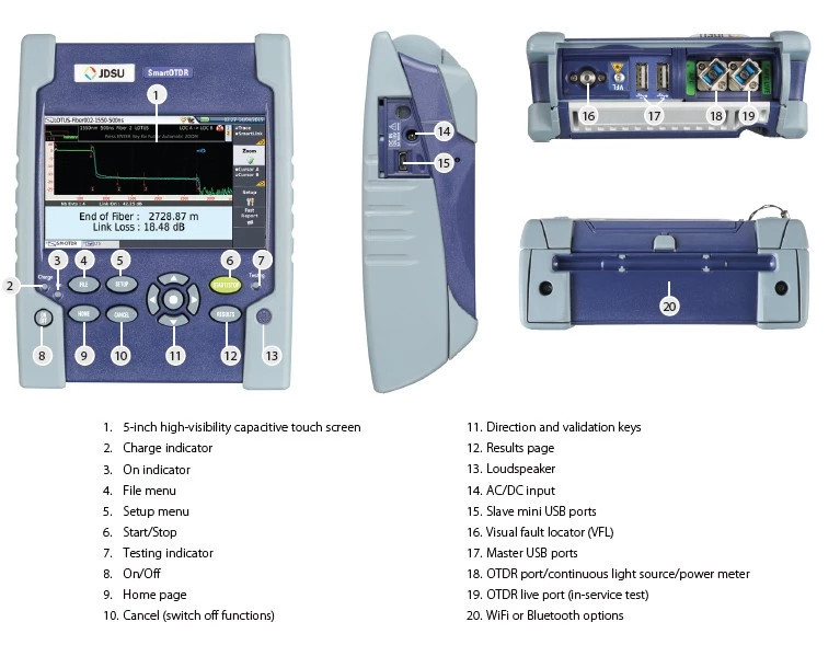 MTS-2000 JDSU Smart OTDR Handheld 1310/1550nm All day battery life