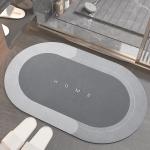 Water Absorbent Dark Grey Bathroom Floor Shower Mats with Soft and Durable