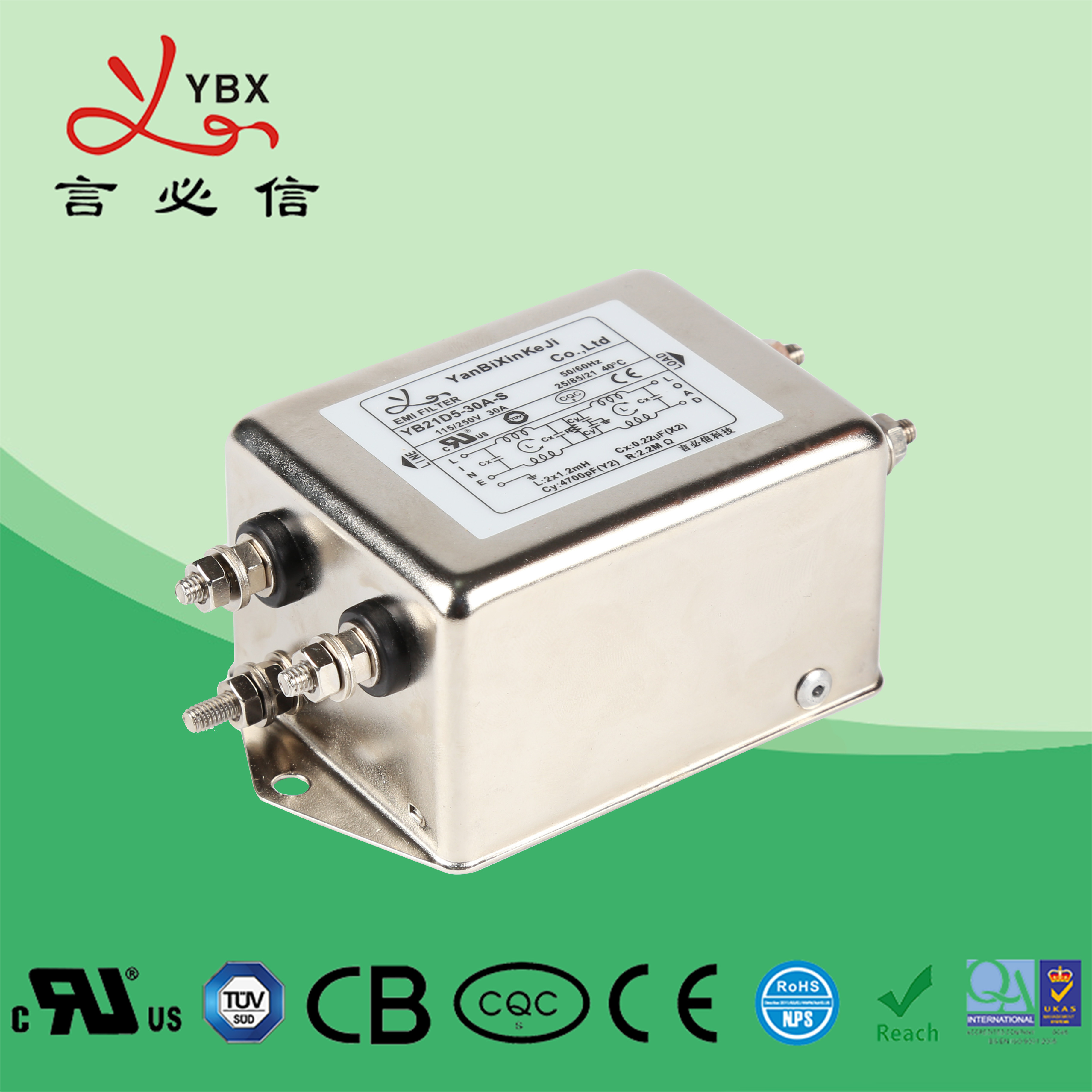 Dual Fuse 220V 10A IEC Inlet Filter Power Entry Module Filter For Audio Equipment