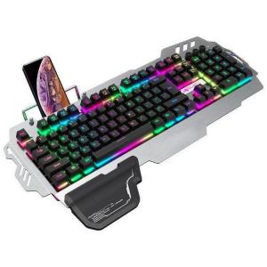 China Wired Gaming Mechanical Keyboard With a Mobile phone holder and Carpal support ,Extremely Fast Green shaft wholesale