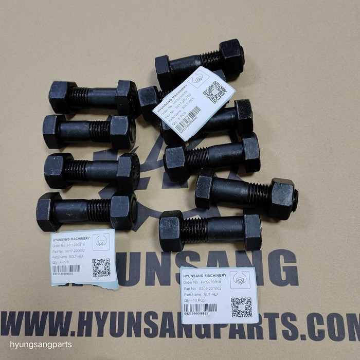 Excavator Bucket Parts Bolt And Nut S017-220652 S017-220702 S205-221002 For R320LC7