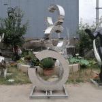 Stainless Steel Sculpture Abstract Metal Garden Fountain Mirror Polished Large