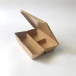 Disposable Kraft Paper Box Takeaway Food Container 3 Compartment Paper Food