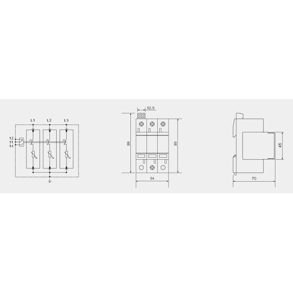 AC 3P 275V Type 2 Surge Protection Device For Power Distribution