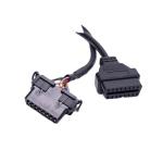 RoHS Compliant Automotive OBD 16 Pin Male And Female Connector OEM Color Popular