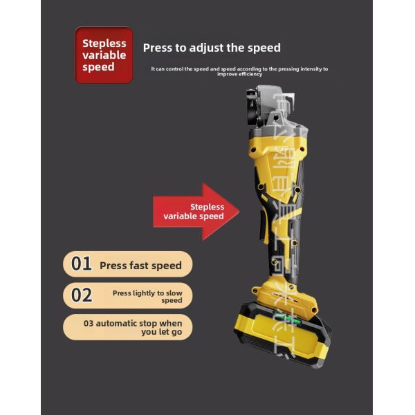 Compact and Rechargeable Brushless Angle Grinder with Multi-Function Polishing and Cutting Capabilities