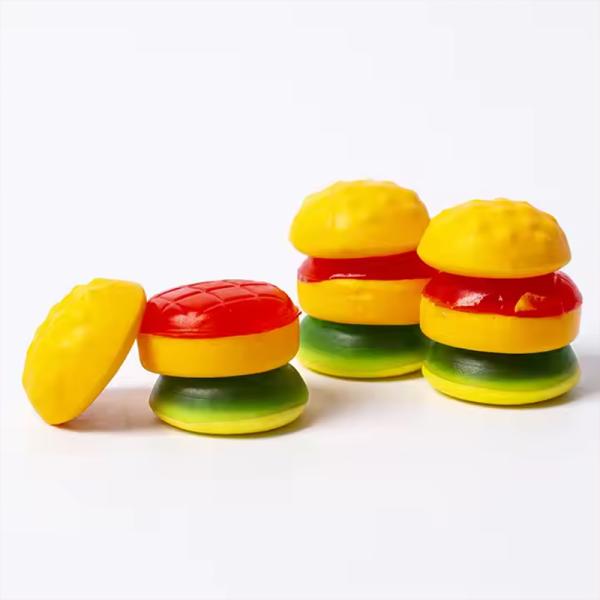 Multi Colored Ordinary Soft Fruit Gummies Interesting Mini Hamburger Shape