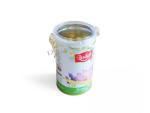 Silver Round Loose Custom Tea Tins Box , Food Grade Metal Tea Canisters Plastic
