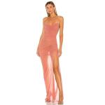 Solid Color Womens Party Maxi Dresses Hollow Sling Lace High Slit