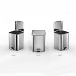 OEM Accepted 18L Rolling Cover Type Stainless Steel Trash Bin For Household