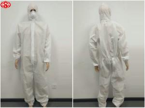 China Sms Breathable White Blue 50gsm 55gsm Disposable Coveralls Suit wholesale