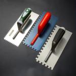 0.7 mm Carbon Steel Finishing Drywall Trowel 1x1cm Toothed Rectangle Shape