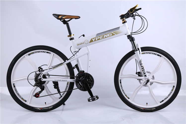 High quality OEM 6 spoke mag one wheel Shimano 24 speed white aluminium alloy folding hummer mountain bicicle