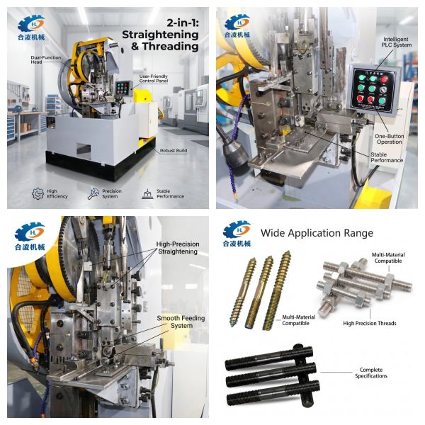New Fully Automatic Double Head Bolt & Screw Cutting Thread Rolling Machine, High Productivity Thread Rolling Equipment for Bolt Manufacturing Factory