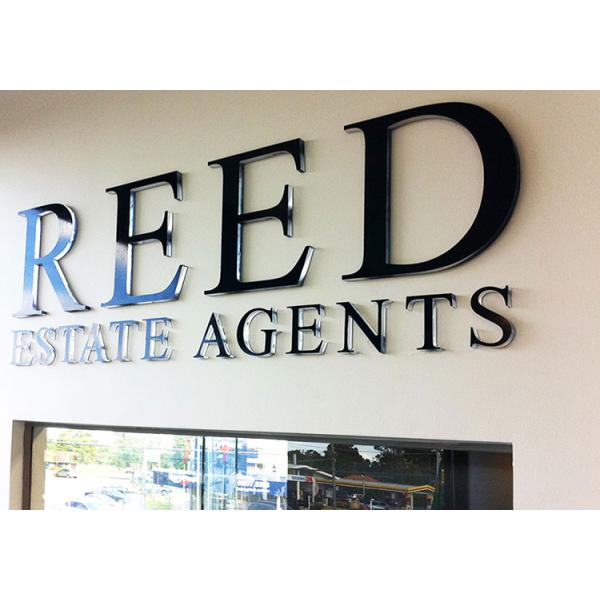 Custom Outdoor Indoor Storefront Reception 3D Black Acrylic Letters Wall Mount Office Metal Letter Signage Illuminated Logo Sign
