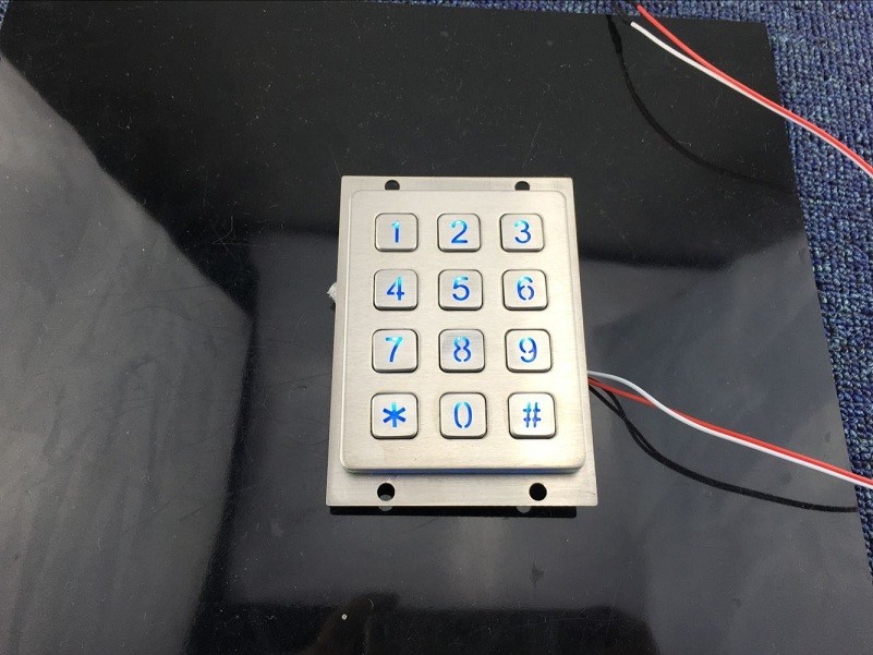 3X4 layout IP 65 water sealed telephon entry number back lighted keypad