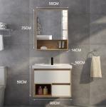 High Plasticity Free Standing Bathroom Cabinet Mirrored Single Sink