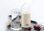 Clear Curved Glass Drinking Straws / Bent Glass Straws CE Certification