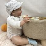 Unisex onesie bodysuit with bib 100% cotton organic jumpsuit knitted baby romper