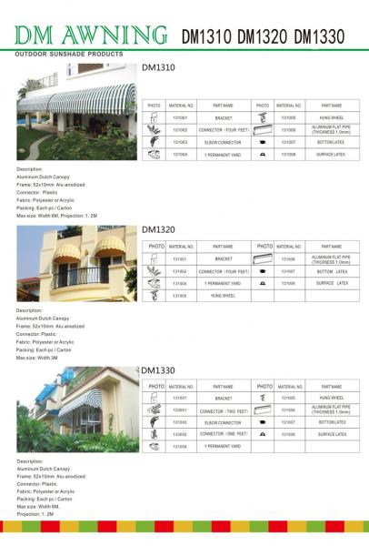 Aluminum Canopy Door Retractable Awning Dutch Dome Awning
